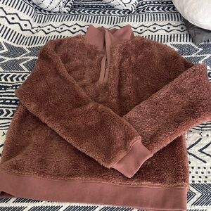 Cozy Women's Plush Half-Zip Sweater - Dusty Rose